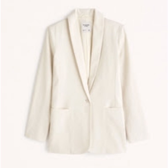 Abercrombie Linen Blend Shawl Collar Blazer - Cream - Picture 1 of 7
